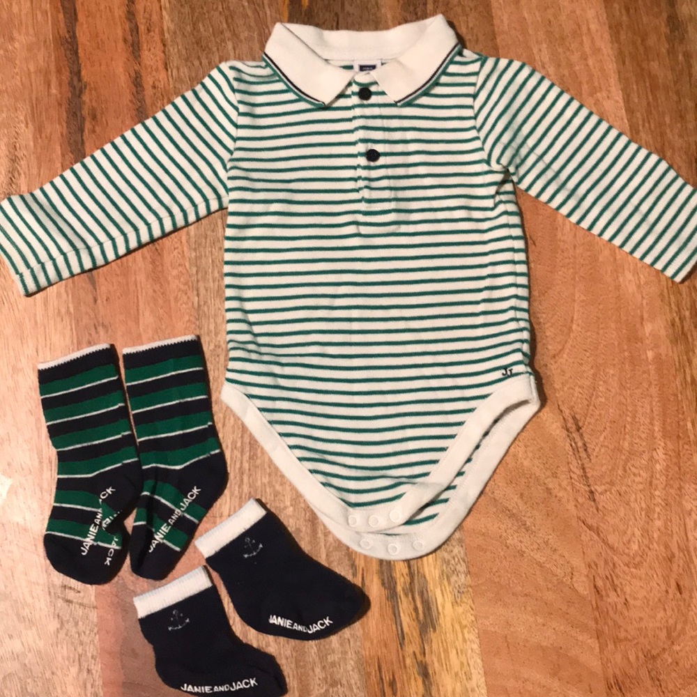Janie and Jack onesie and matching socks